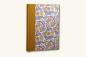 Preview: Notebook with floral cover and linen spine, mustard